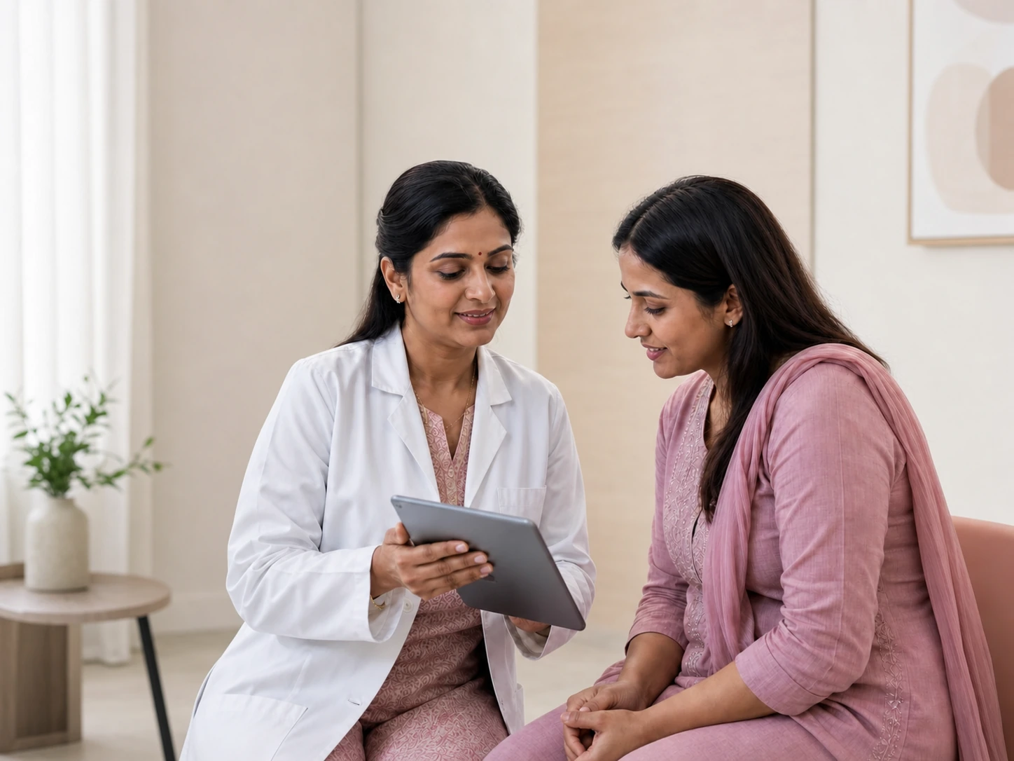 Radiologist explaining scan results to a patient at MRI Indore