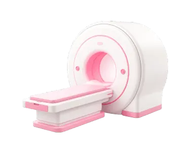 Pink and white MRI scanner